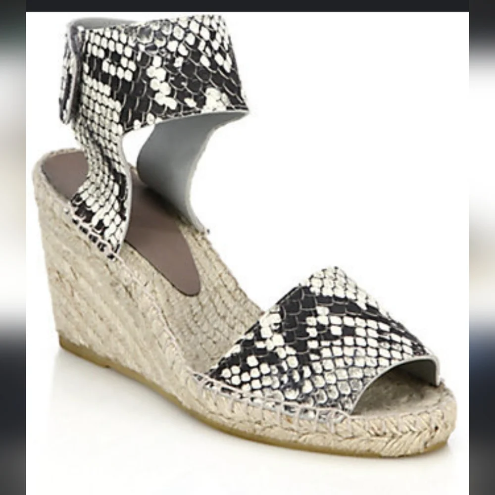 Vince Sophie snake embossed espadrilles #484‎